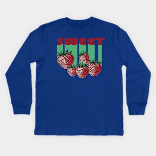 Lispe Sweet as Summer Strawberries Kids Long Sleeve T-Shirt